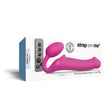 Strap-On-Me Vibrating Bendable Strapless Strap-On Fuchsia Large packaging with controls and product information.