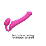 Strap-On-Me Vibrating Bendable Strapless Strap-On Fuchsia XLarge showcasing bendable technology for different positions