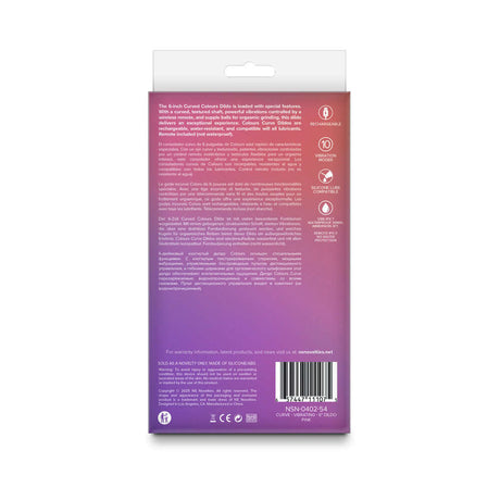 Colours Curve Vibrating 6 inches Dildo Pink product packaging back with features and instructions.