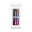 INYA Shimmer Metallic Vibrator Multicolor in sleek packaging showcasing its elegant design and aluminum vibe finish.