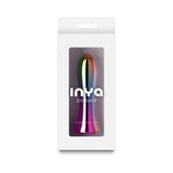 INYA Shimmer Metallic Vibrator Multicolor in sleek packaging showcasing its elegant design and aluminum vibe finish.
