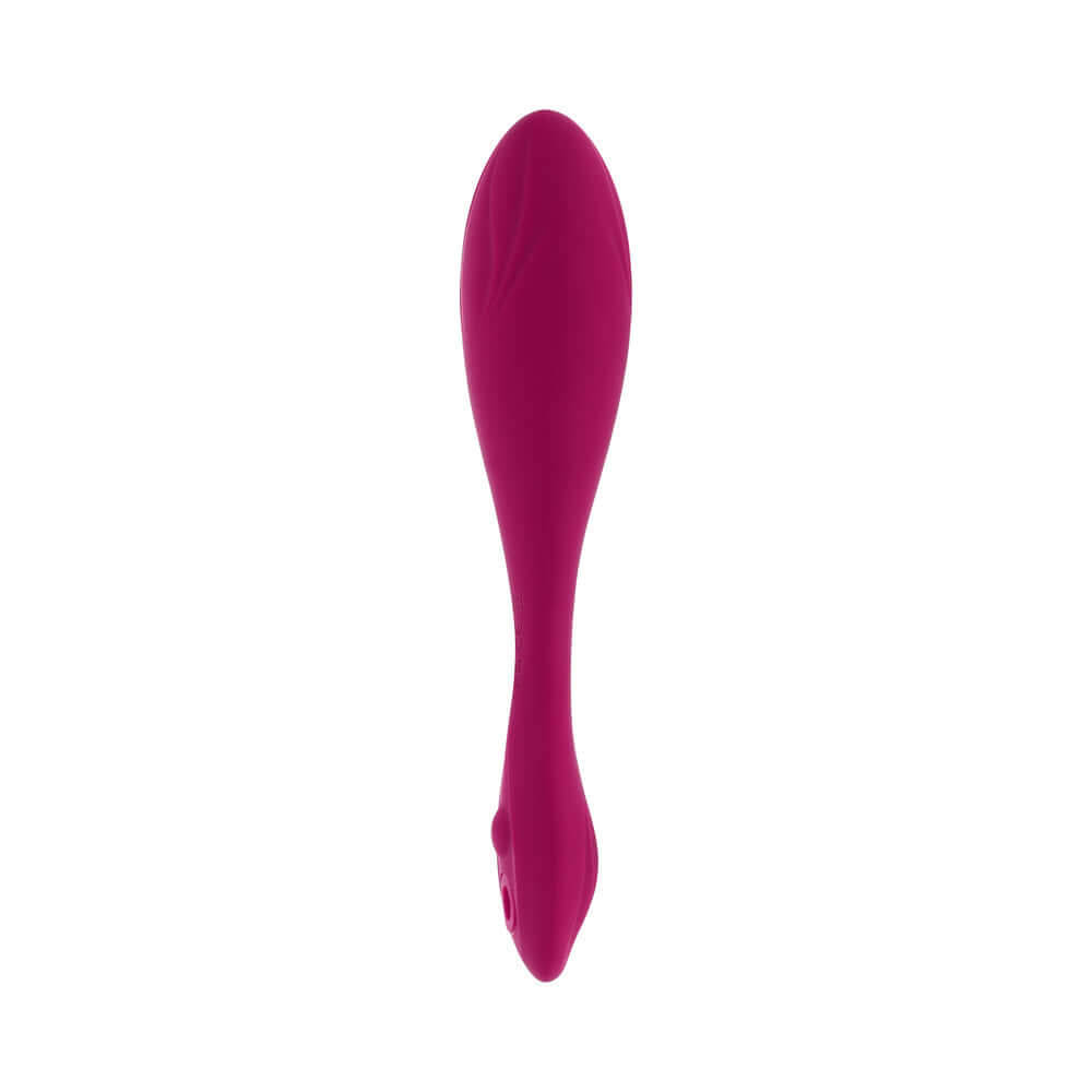 Evolved Cherry Pose Flexible Vibrator with Remote shown in vibrant pink color.