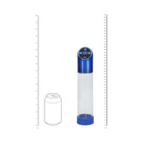 PUMPED Automatic Waterproof Metal Blue penis pump with sleek design and measurement guide