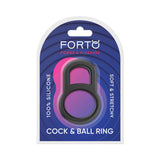 Forto F-41 Lock Cock & Ball Ring Black packaging, featuring a dual-ring design for support and stability.