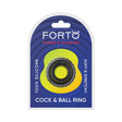 Forto F-43 Tiered Cock & Ball Ring Black in packaging, designed for enhanced support and comfort.