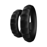 Forto F-43 Tiered Cock & Ball Ring Black, featuring a dual-ring structure for enhanced support and performance.