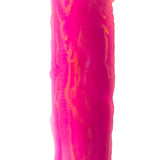 Adam & Eve The Squiggler Dual Density Gyrating Dildo in vibrant pink with realistic textures.