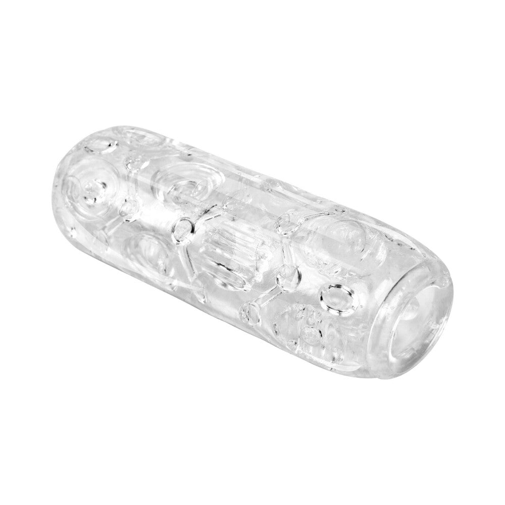 Adam and Eve Adams Crystal Trio Textured Stroker Set featuring a clear textured stroker for enhanced pleasure.