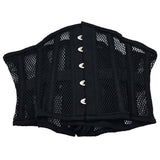 Rouge Mesh Corset Black 3XL 4XL, stylish black mesh corset featuring a structured design and front closure.