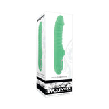 Evolved Full Throttle Warming Vibrator Silicone Mint Green packaging with curved shaft design.