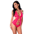 Magic Silk Get It Girl Halter Teddy with Snap Crotch Diva Pink S/M