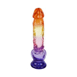 Adam and Eve Sunrise Dreams Realistic Dildo 8.5 inches featuring vibrant ombre colors for playful intimacy.