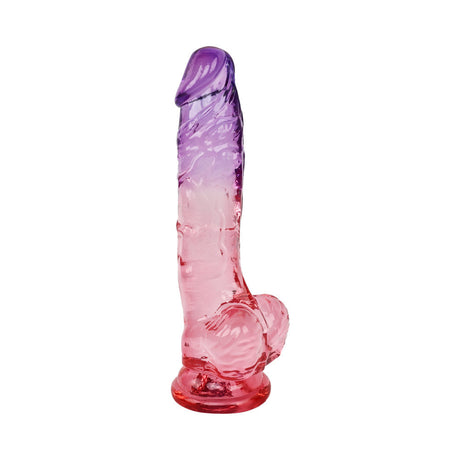 Adam and Eve Sunset Dreams Realistic Dildo 8.5 inches in ombre design from purple to pink.