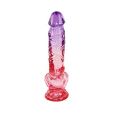 Adam and Eve Sunset Dreams Realistic Dildo 8.5 inches with purple to pink ombre design for pleasure.