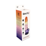 Adam and Eve Sunrise Dreams Realistic Dildo 9.5 inches packaging with vibrant colors and product details.