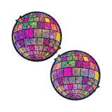 Pastease Disco Ball Nipple Covers Shimmering Glitter Pasties featuring vibrant glittering disco ball design.
