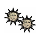 Pastease Sunburst Sun & Moon Gold Glitter Nipple Pasties featuring gold glitter sun and moon faces.