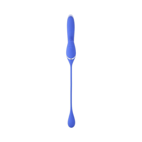 Evolved All In Rechargeable Dual Vibrating Tapping Vibe Blue with flexible shaft and vibrating plug.