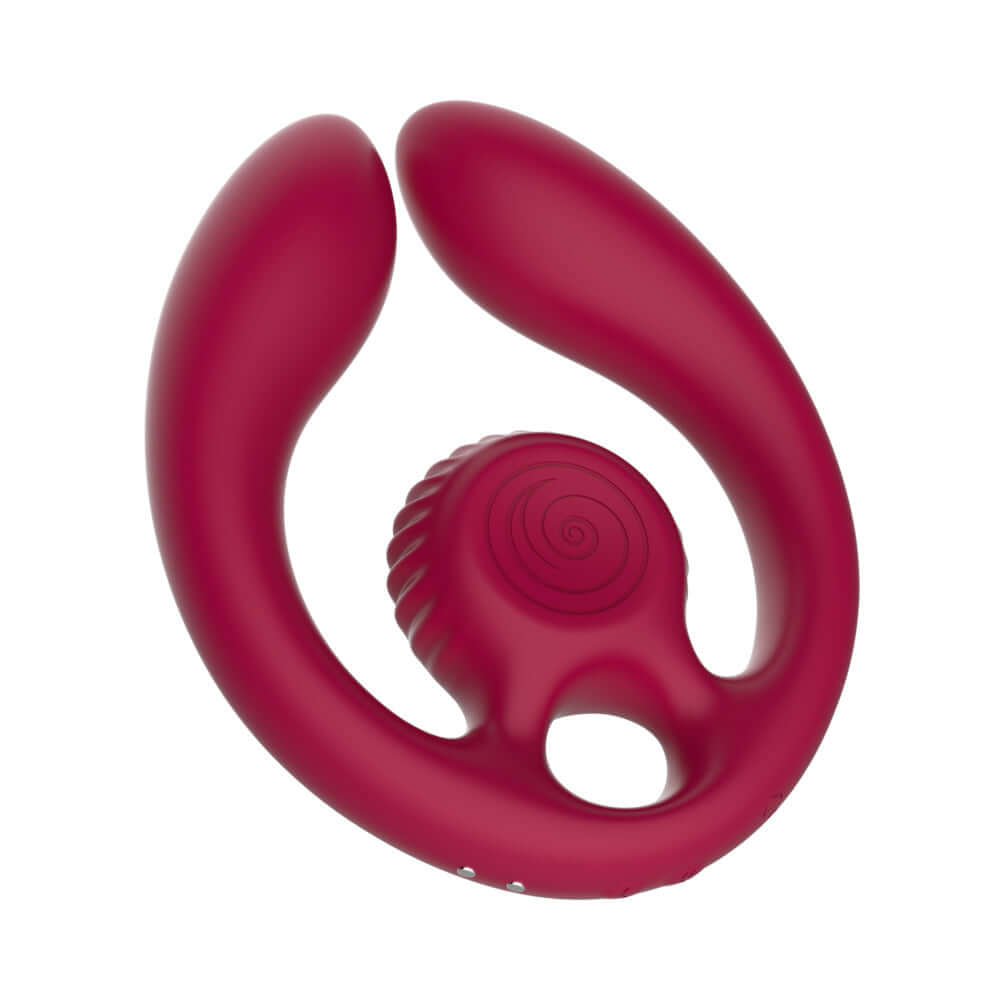 SVibe Snail GIZI Duo Couples Stimulator Burgundy showcasing its sleek design and dual stimulation features.