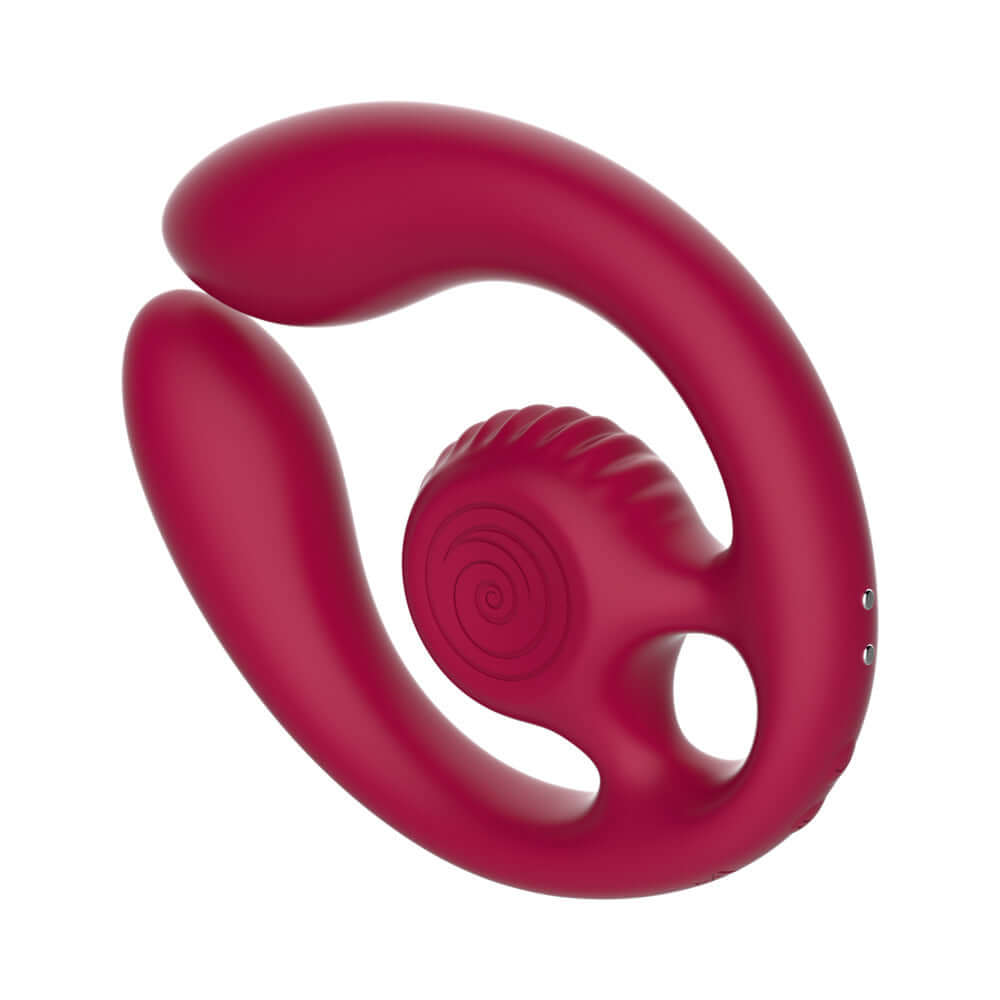SVibe Snail GIZI Duo Couples Stimulator Burgundy featuring a unique shape and triple-motor system for enhanced intimacy.