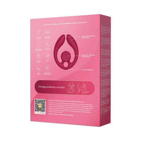 SVibe Snail GIZI Duo Couples Stimulator Burgundy product packaging showcasing features and instructions for partnered intimacy.