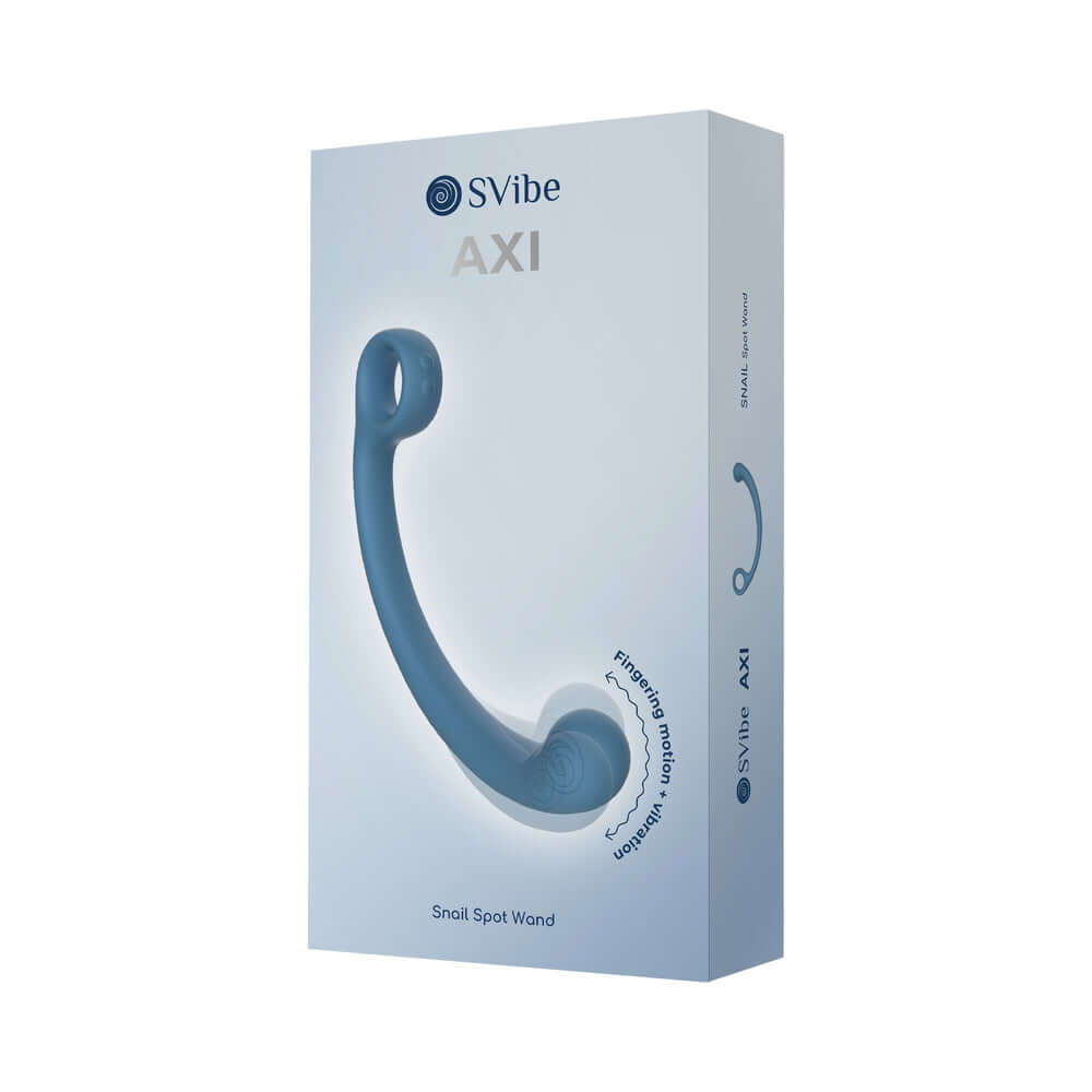 SVibe Snail AXI Spot Wand Blue Lagoon packaging box featuring sleek design and advanced technology.