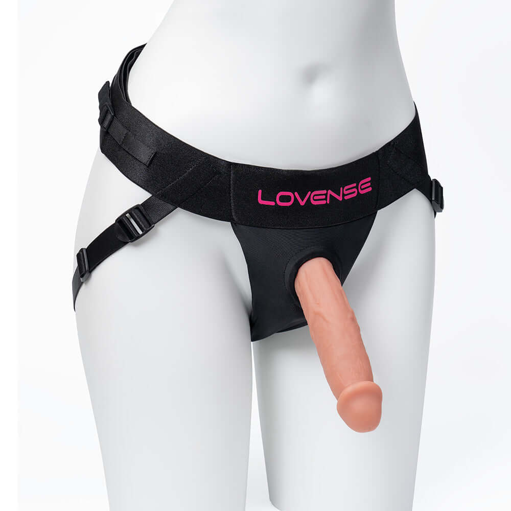 Lovense Strapless Harness for Lapis displayed on a mannequin, highlighting its durable design and comfortable fit.