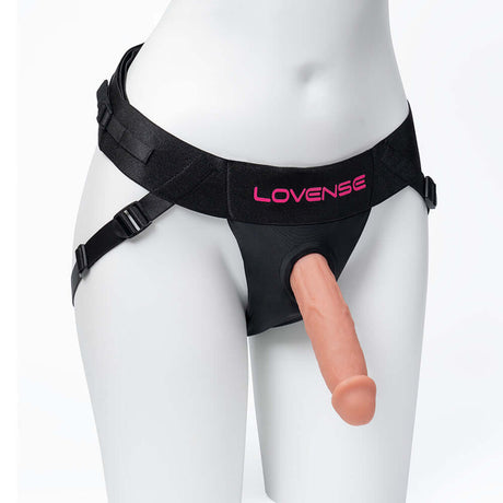 Lovense Strapless Harness for Lapis displayed on a mannequin, highlighting its durable design and comfortable fit.