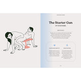 The Sex Position Playbook 69 Positions Hardcover Book illustration of the Starter Gun position with instructions.