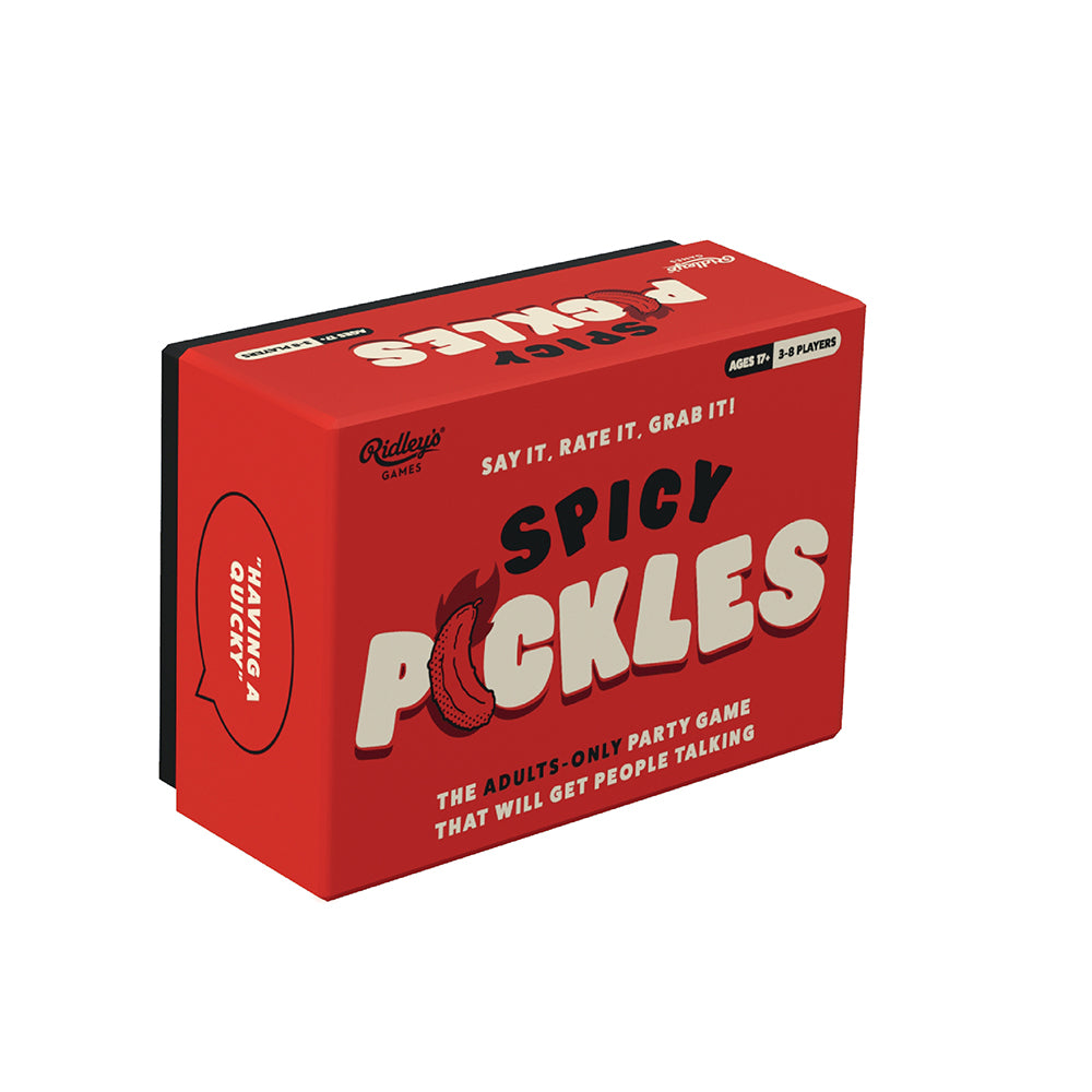 Spicy Pickles The adults only party game that will get people talking box packaging for a fun party game.