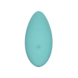 Spectrum Essentials Compact External Vibrator Blue top view showcasing the smooth, ergonomic design.