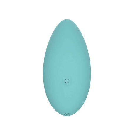 Spectrum Essentials Compact External Vibrator Blue top view showcasing the smooth, ergonomic design.