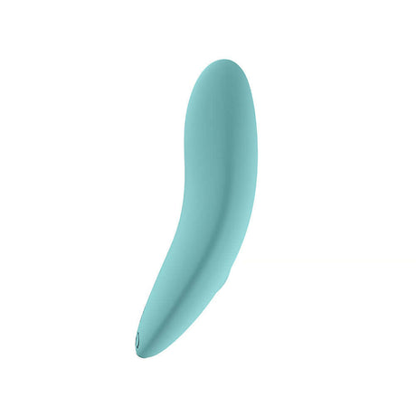 Spectrum Essentials Compact External Vibrator Blue, ergonomic palm-sized vibrator for deep rumbly vibrations.