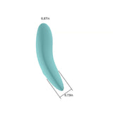 Spectrum Essentials Compact External Vibrator Blue with dimensions of 0.87in by 0.73in for precise stimulation.