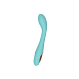 Spectrum Essentials Silicone G-spot Vibrator Blue showcasing its sleek design and ergonomic shape.