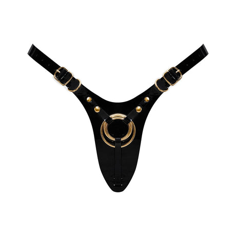 Strap-On-Me Leatherette Harness Fabulous One Size Black Glossy