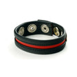 Prowler RED Cock Strap Black Red featuring a sleek black design with bold red accents and metal snaps.