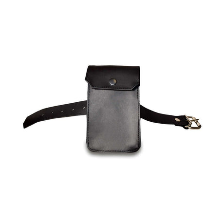 Prowler RED Leather Large Belt Pouch in black leather with adjustable strap for secure, stylish storage.