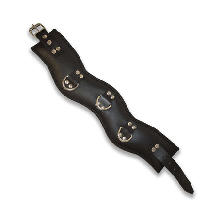 Prowler RED Leather Posture Collar Black L XL displayed on a white background, showcasing its stylish design and quality craftsmanship.