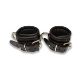 Prowler RED Leather Lockable Wrist Restraints S M made of high-quality genuine leather in black color.