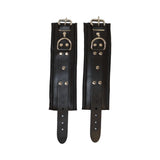 Prowler RED Leather Lockable Wrist Restraints L XL - durable leather with locking posts for BDSM.
