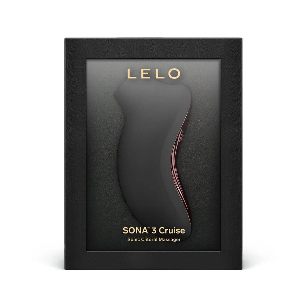 LELO SONA 3 Cruise Clitoral Stimulator Black in elegant packaging, showcasing its sonic power and luxurious design.