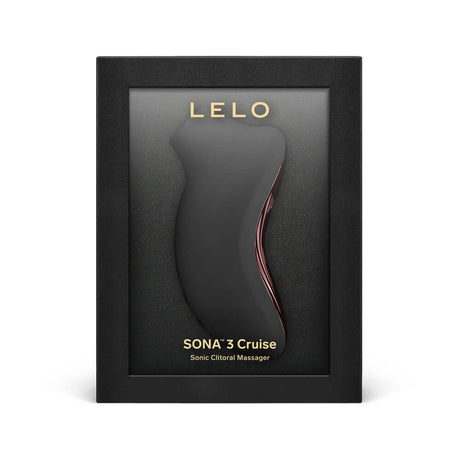 LELO SONA 3 Cruise Clitoral Stimulator Black in elegant packaging, showcasing its sonic power and luxurious design.