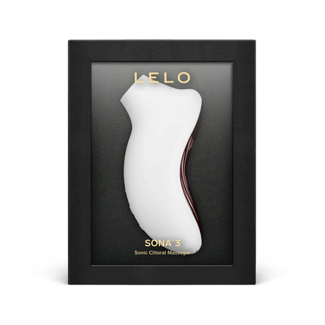 LELO SONA 3 Sonic Clitoral Massager Cream displayed in elegant packaging for enhanced pleasure experience.