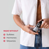 JO Stroker Lubricant 4 Oz bottle held by a man in a white shirt, showing 'made without' ingredients.