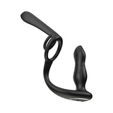 Enhancer Vibro Plug and Penis Sheath Black with dual-action design for couples, featuring a vibrating plug and sheath.