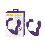 The Royale Inflatable P-Spot Vibe Purple in packaging, showcasing its ergonomic design for customizable stimulation.