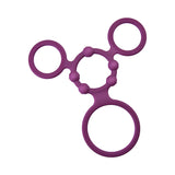 Enhancer Quad Cockring Rubine Red set featuring stretchy rings for enhanced pleasure and performance.