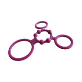Enhancer Quad Cockring Rubine Red set of four stretchy reusable rings for enhanced pleasure.