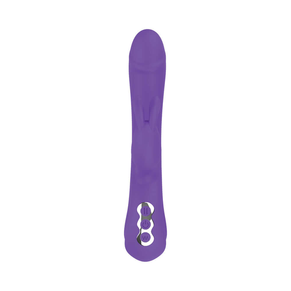 Intruder Wiggling Rabbit Vibe Purple vibrator with unique design and controls for dynamic stimulation.